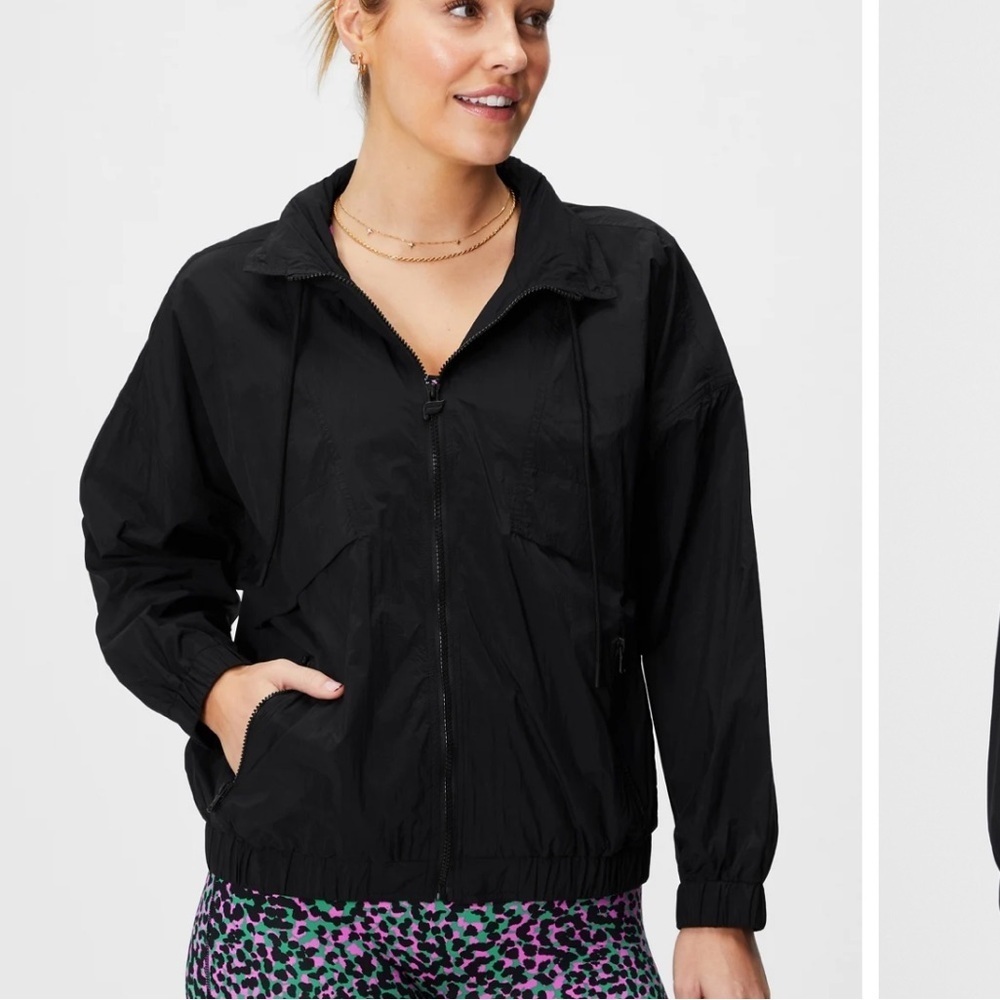 Fabletics nylon track jacket size medium